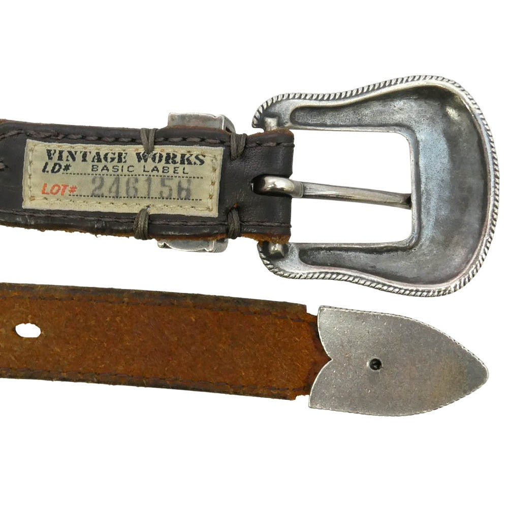 Vintage Works ヴィンテージワークス DH5746 ウエスタン バックル コンチョ レザー ベルト 35/39 ブラウン系【中古】