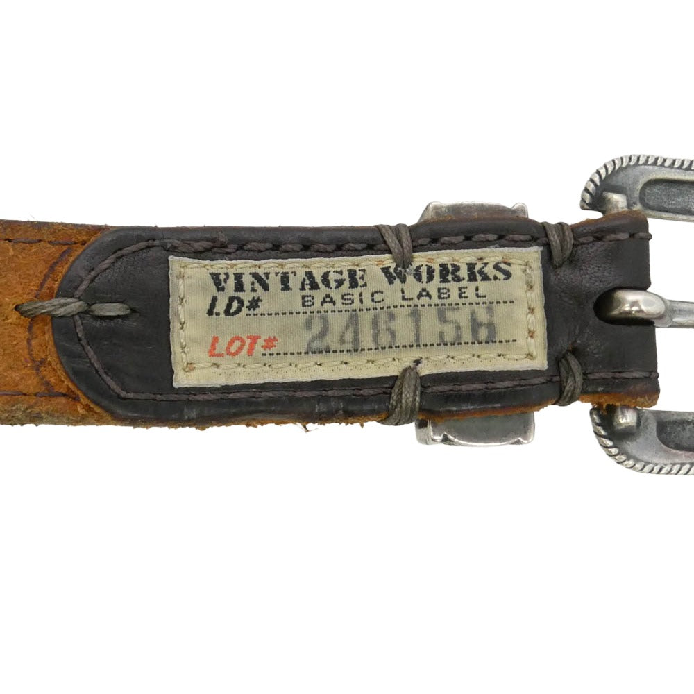 Vintage Works ヴィンテージワークス DH5746 ウエスタン バックル コンチョ レザー ベルト 35/39 ブラウン系【中古】