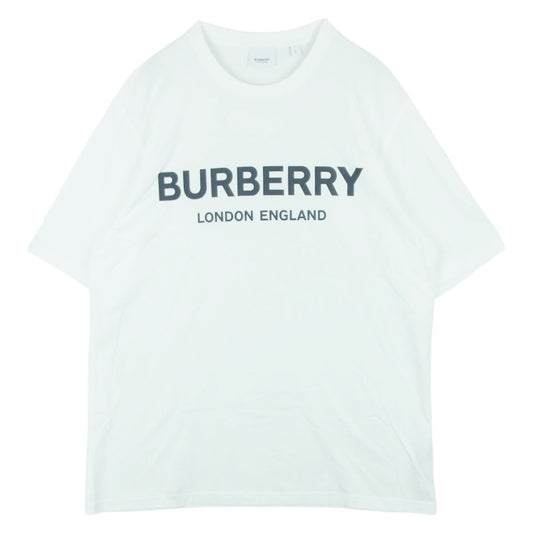 BURBERRY バーバリー 8026017 LETCHFORD ロゴプリント クルーネック 半袖 Tシャツ コットン ベトナム製 ホワイト系 L【中古】