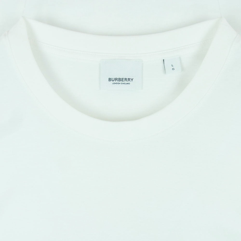 BURBERRY バーバリー 8026017 LETCHFORD ロゴプリント クルーネック 半袖 Tシャツ コットン ベトナム製 ホワイト系 L【中古】