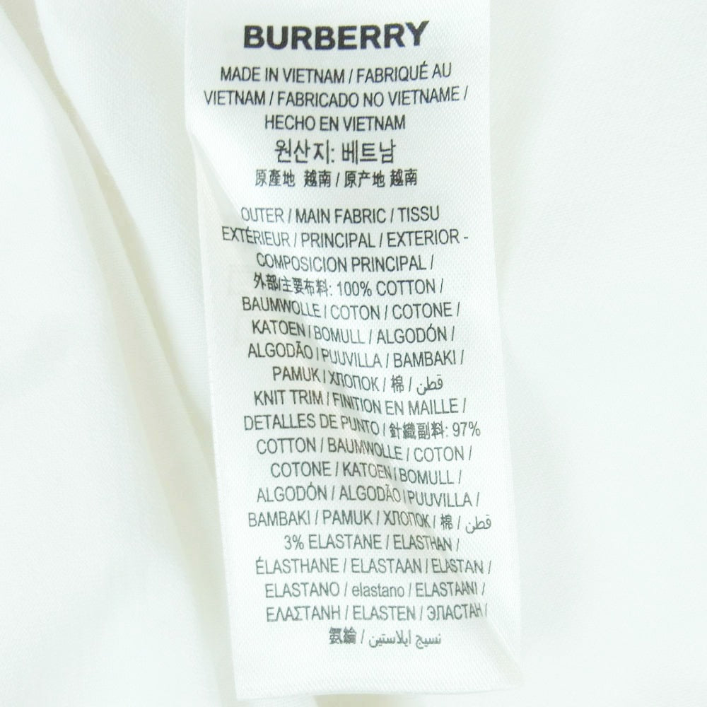 BURBERRY バーバリー 8026017 LETCHFORD ロゴプリント クルーネック 半袖 Tシャツ コットン ベトナム製 ホワイト系 L【中古】
