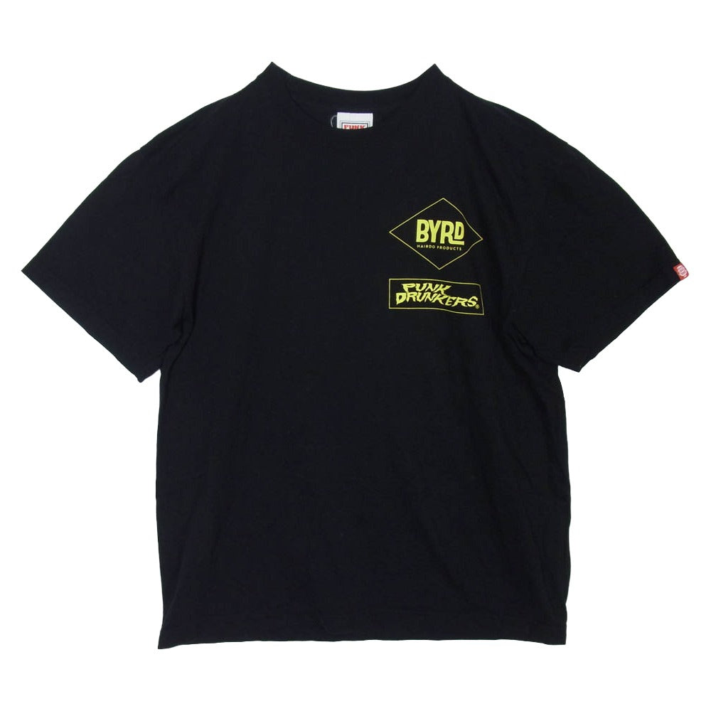 PUNK DRUNKERS パンクドランカーズ BYRD CALIFORNIA TOKYO フロント バック プリント Tシャツ 半袖カットソー ブラック系 L【中古】