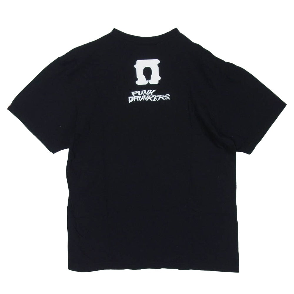 PUNK DRUNKERS パンクドランカーズ パンクド フロント バック プリント Tシャツ 半袖カットソー ブラック系 L【中古】