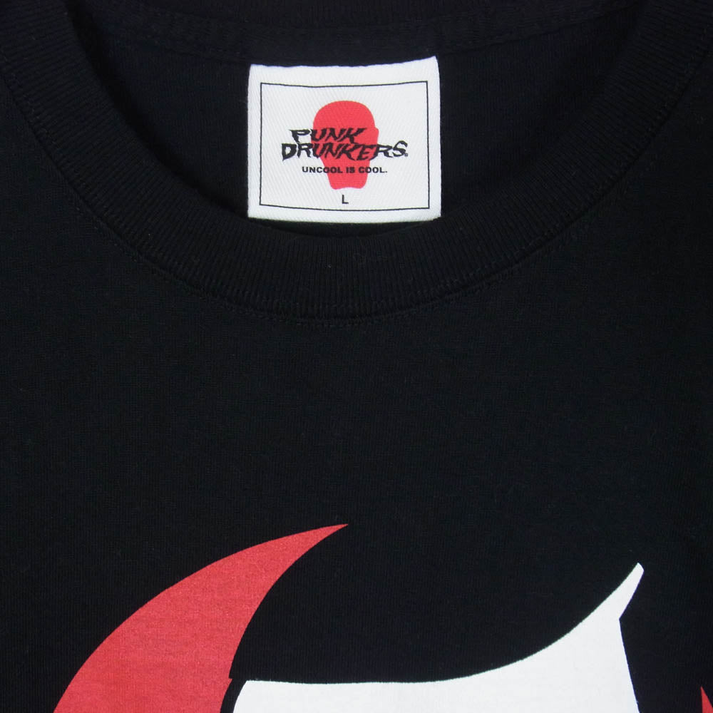 PUNK DRUNKERS パンクドランカーズ パンクド フロント バック プリント Tシャツ 半袖カットソー ブラック系 L【中古】