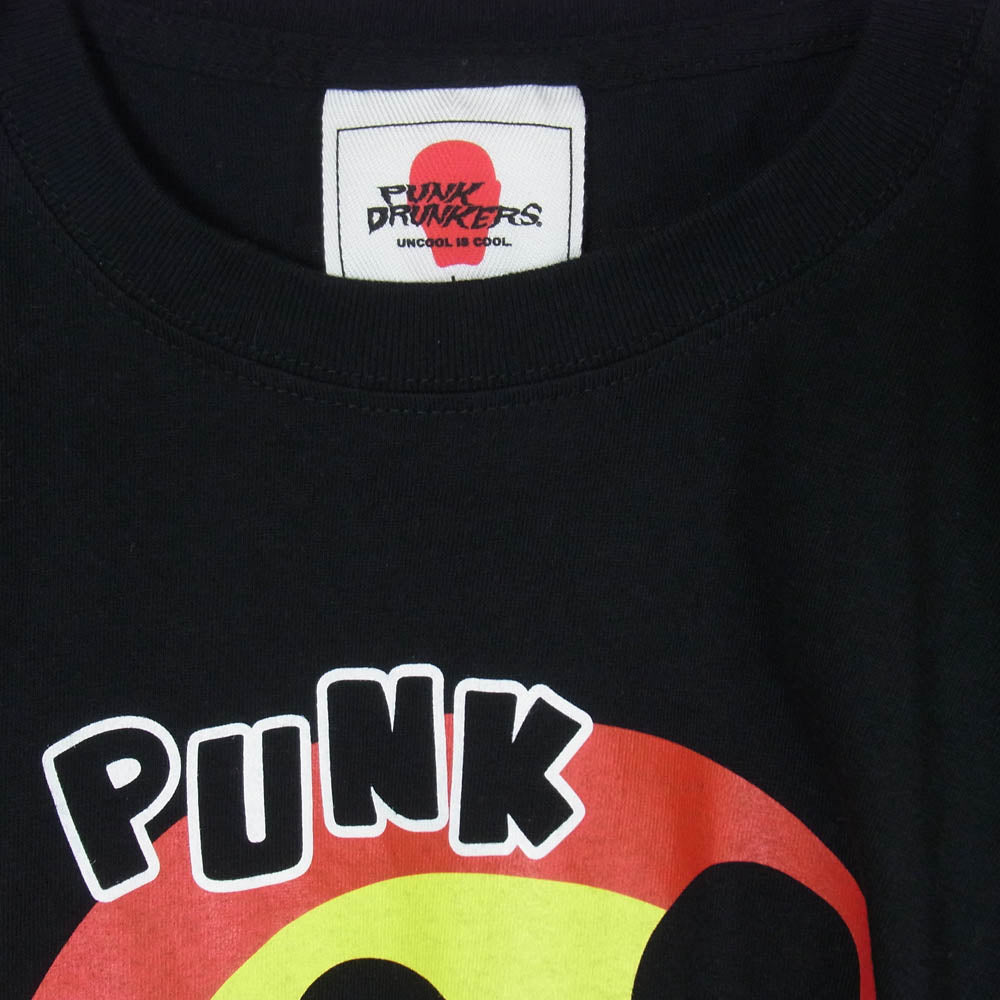 PUNK DRUNKERS パンクドランカーズ ねずみ フロント バック プリント Tシャツ 半袖カットソー ブラック系 L【中古】