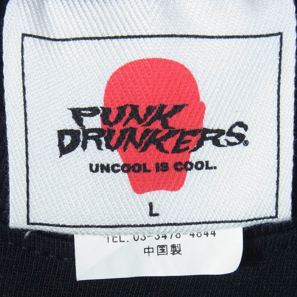 PUNK DRUNKERS パンクドランカーズ ねずみ フロント バック プリント Tシャツ 半袖カットソー ブラック系 L【中古】