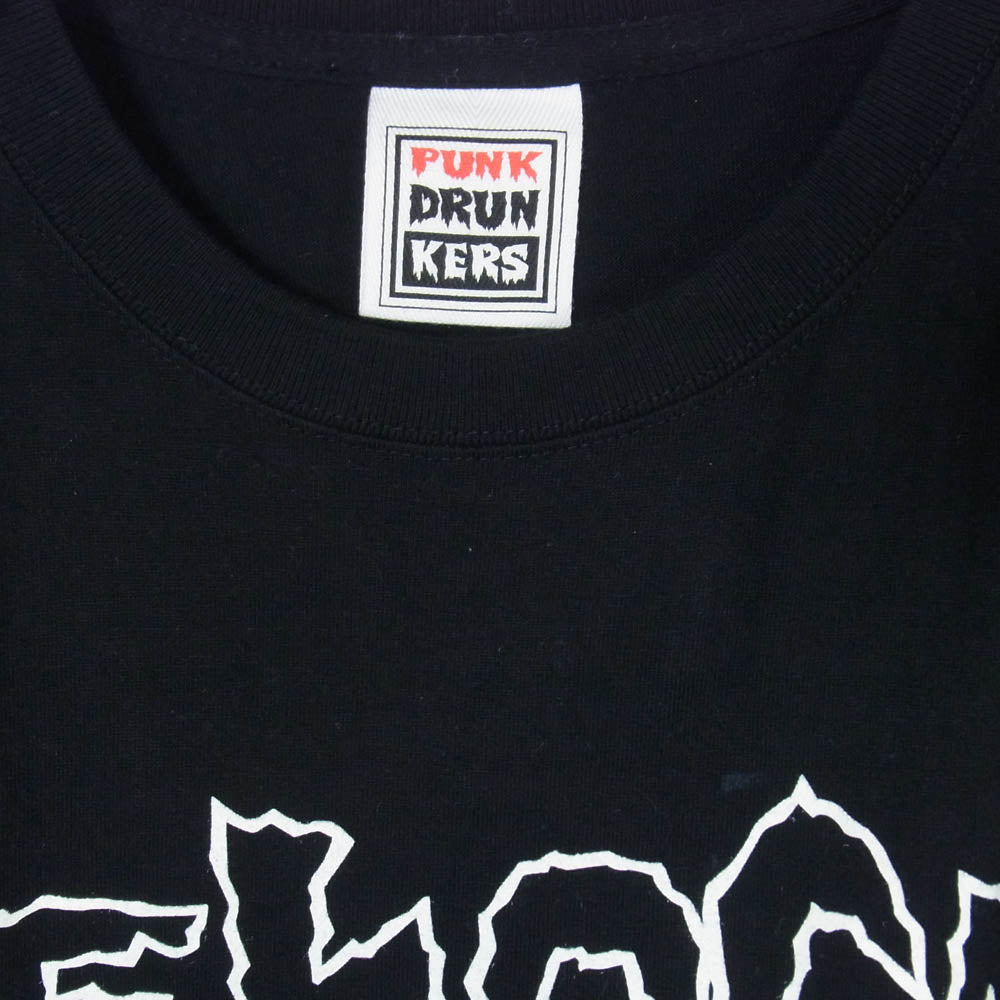 PUNK DRUNKERS パンクドランカーズ NEKOCATS フロント バック プリント Tシャツ 半袖カットソー ブラック系 L【中古】