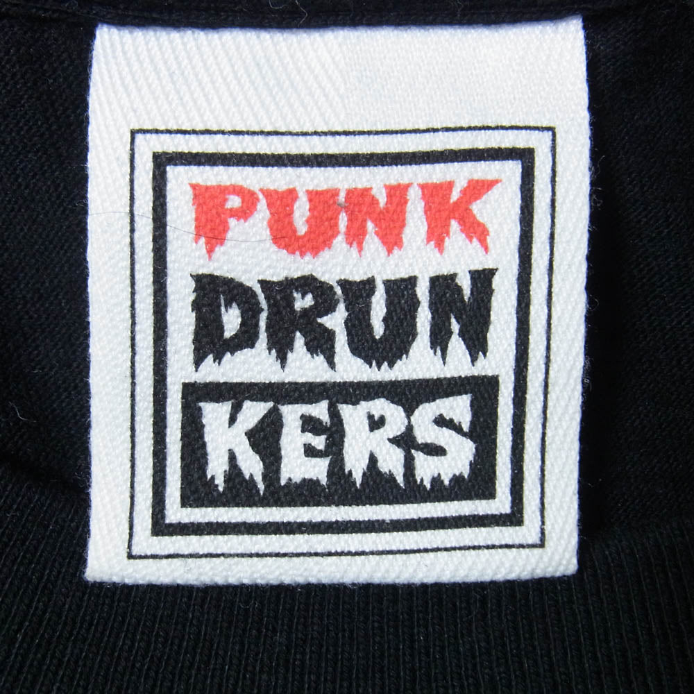PUNK DRUNKERS パンクドランカーズ NEKOCATS フロント バック プリント Tシャツ 半袖カットソー ブラック系 L【中古】