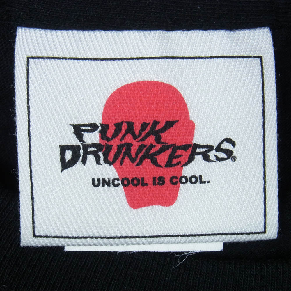 PUNK DRUNKERS パンクドランカーズ DAY OF PUNK フロント バック プリント Tシャツ 半袖カットソー ブラック系 L【中古】