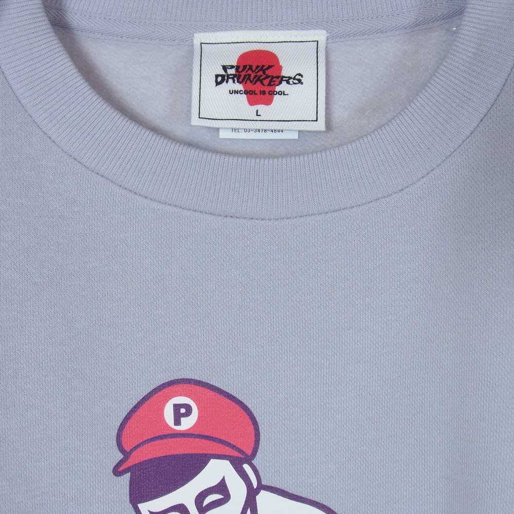 PUNK DRUNKERS パンクドランカーズ フロントプリント スウェット トレーナー グレー系 L【中古】