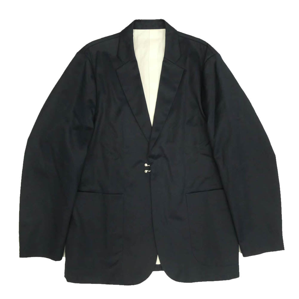ワイオーエヌ 18AW YON18AW-JK003 YON-TROUSERS-01 マーセライズド テーラードジャケット スタンダード トラウザーズ パンツ セットアップ ネイビー系 48【中古】