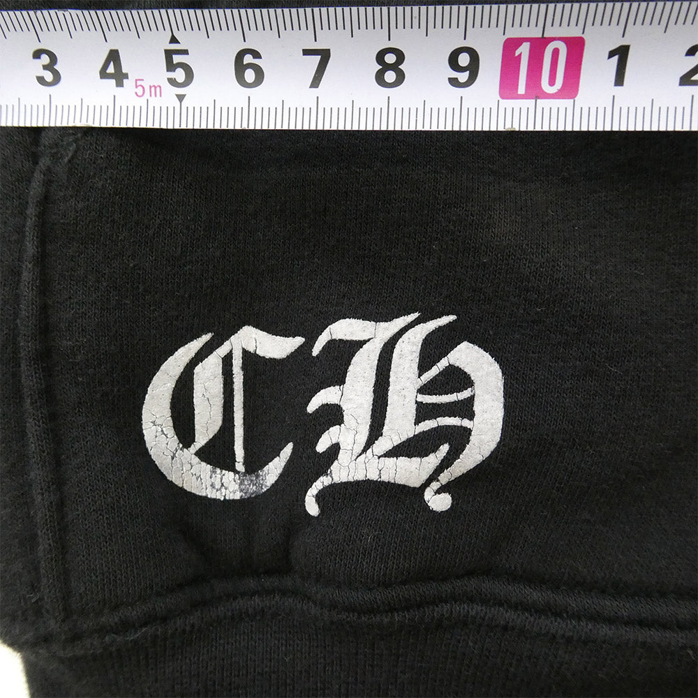 CHROME HEARTS クロムハーツ（原本無） Star Zip Hoodie スター プリント 裏サーマル ダガー ジップアップ パーカー スウェット フーディー ブラック系 M【中古】