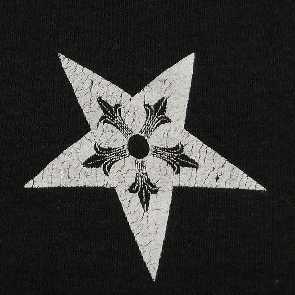 CHROME HEARTS クロムハーツ（原本無） Star Zip Hoodie スター プリント 裏サーマル ダガー ジップアップ パーカー スウェット フーディー ブラック系 M【中古】