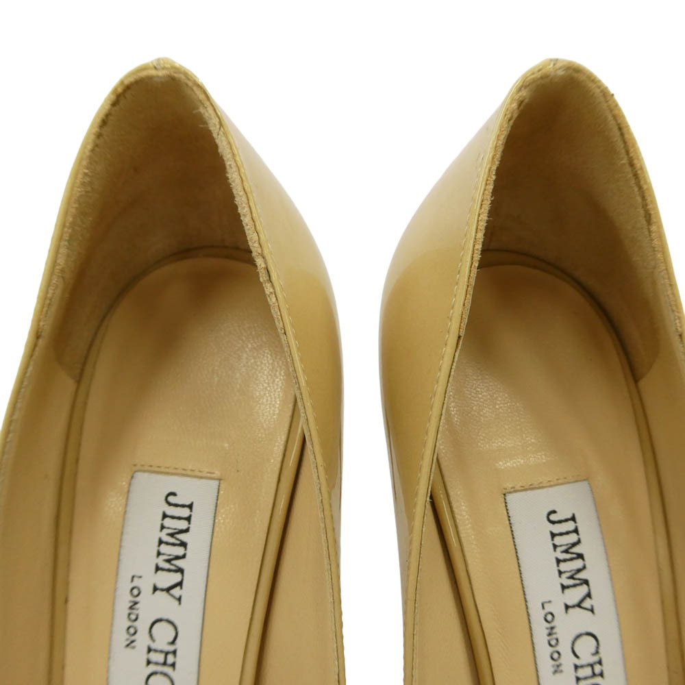 JIMMY CHOO ジミーチュウ エナメル ハイヒール パンプス ベージュ系 36【中古】