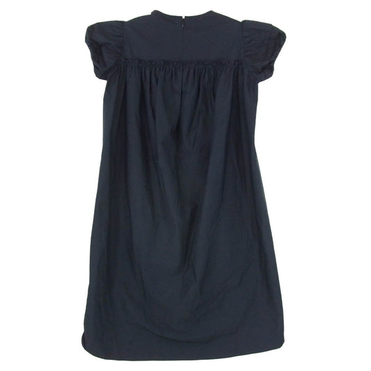 YOKO CHAN ヨーコチャン YCD-220-586 Back Gathered Cotton Dress バック ギャザード コットン ドレス パフスリーブ ワンピース ネイビー系 36【中古】