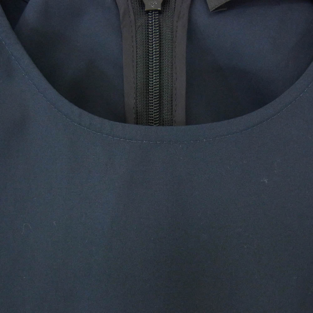 YOKO CHAN ヨーコチャン YCD-220-586 Back Gathered Cotton Dress バック ギャザード コットン ドレス パフスリーブ ワンピース ネイビー系 36【中古】