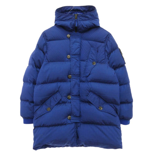 STONE ISLAND ストーンアイランド 791571432 【フェイクバスターズ鑑定済】MACRO RIPSTOP NYLON METAL IN ECONYL REGENERATED NYLON DOWN-TC JACKET ロング ダウンコート ブルー系 S【中古】