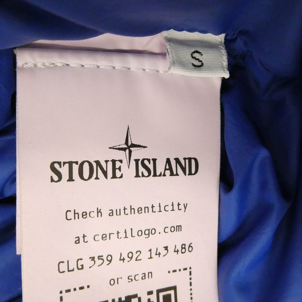 STONE ISLAND ストーンアイランド 791571432 【フェイクバスターズ鑑定済】MACRO RIPSTOP NYLON METAL IN ECONYL REGENERATED NYLON DOWN-TC JACKET ロング ダウンコート ブルー系 S【中古】