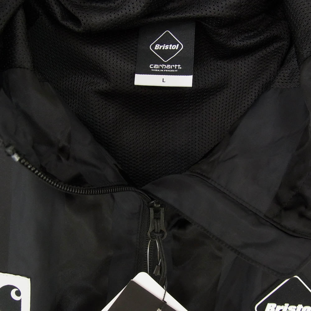 F.C.R.B. エフシーアールビー Carhartt カーハート 26SS FCRB-260121 × Carhartt WIP WARM-UP JACKET カーハート ワークインプログレス ナイロン フーデッド ウォームアップ ジャケット ブラック系 L【新古品】【未使用】【中古】