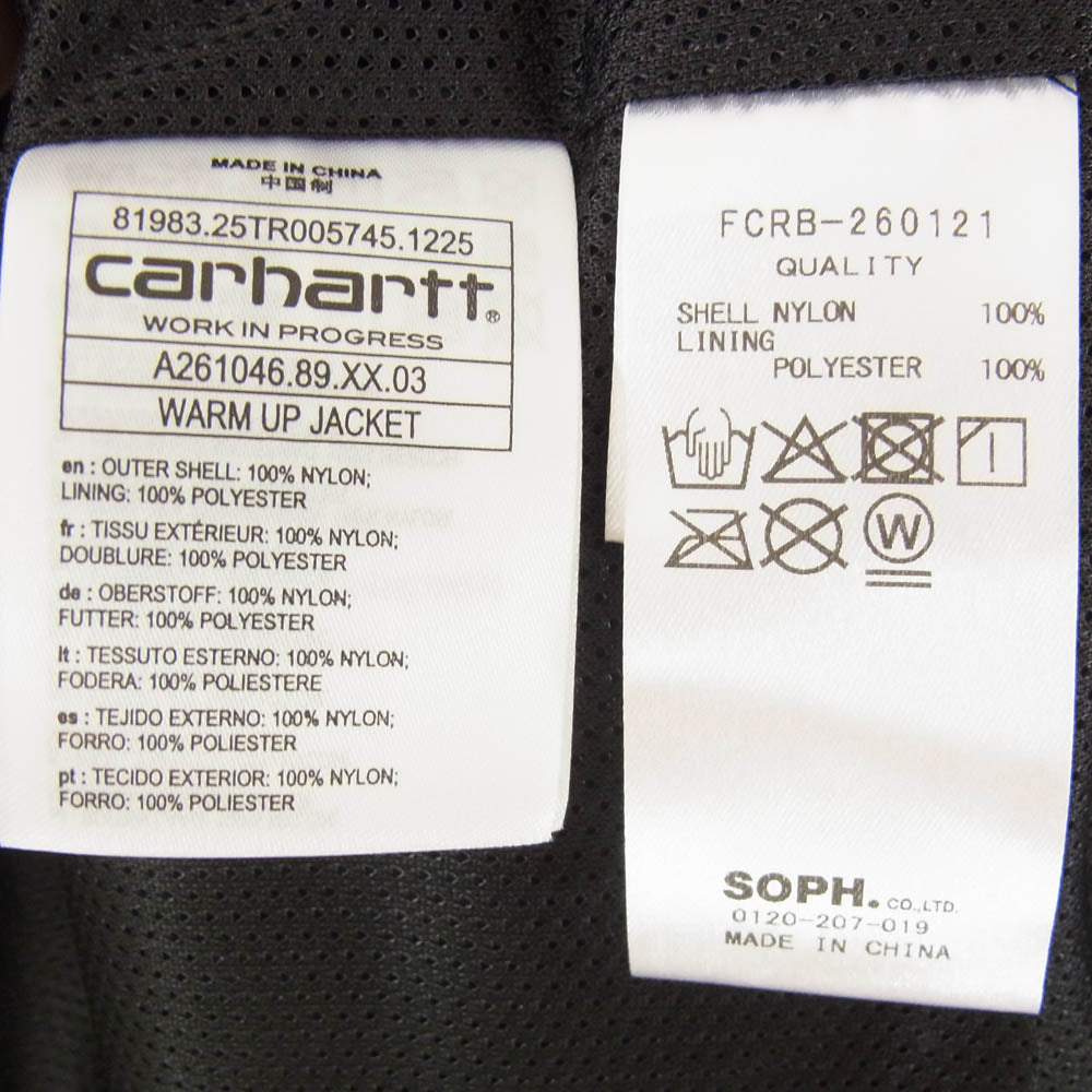 F.C.R.B. エフシーアールビー Carhartt カーハート 26SS FCRB-260121 × Carhartt WIP WARM-UP JACKET カーハート ワークインプログレス ナイロン フーデッド ウォームアップ ジャケット ブラック系 L【新古品】【未使用】【中古】