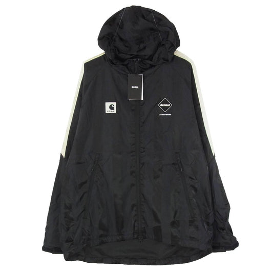 F.C.R.B. エフシーアールビー Carhartt カーハート 26SS FCRB-260121 × Carhartt WIP WARM-UP JACKET カーハート ワークインプログレス ナイロン フーデッド ウォームアップ ジャケット ブラック系 XL【新古品】【未使用】【中古】
