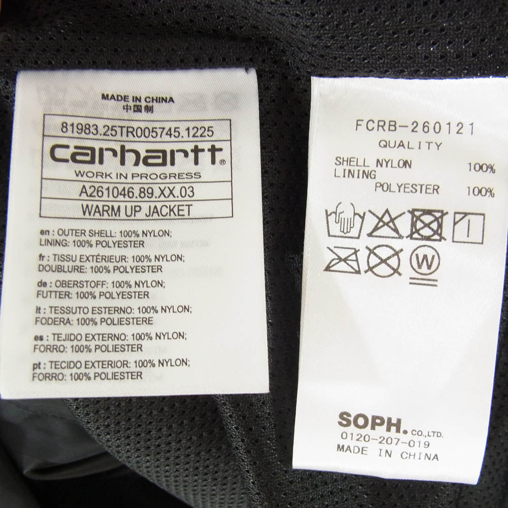 F.C.R.B. エフシーアールビー Carhartt カーハート 26SS FCRB-260121 × Carhartt WIP WARM-UP JACKET カーハート ワークインプログレス ナイロン フーデッド ウォームアップ ジャケット ブラック系 XL【新古品】【未使用】【中古】