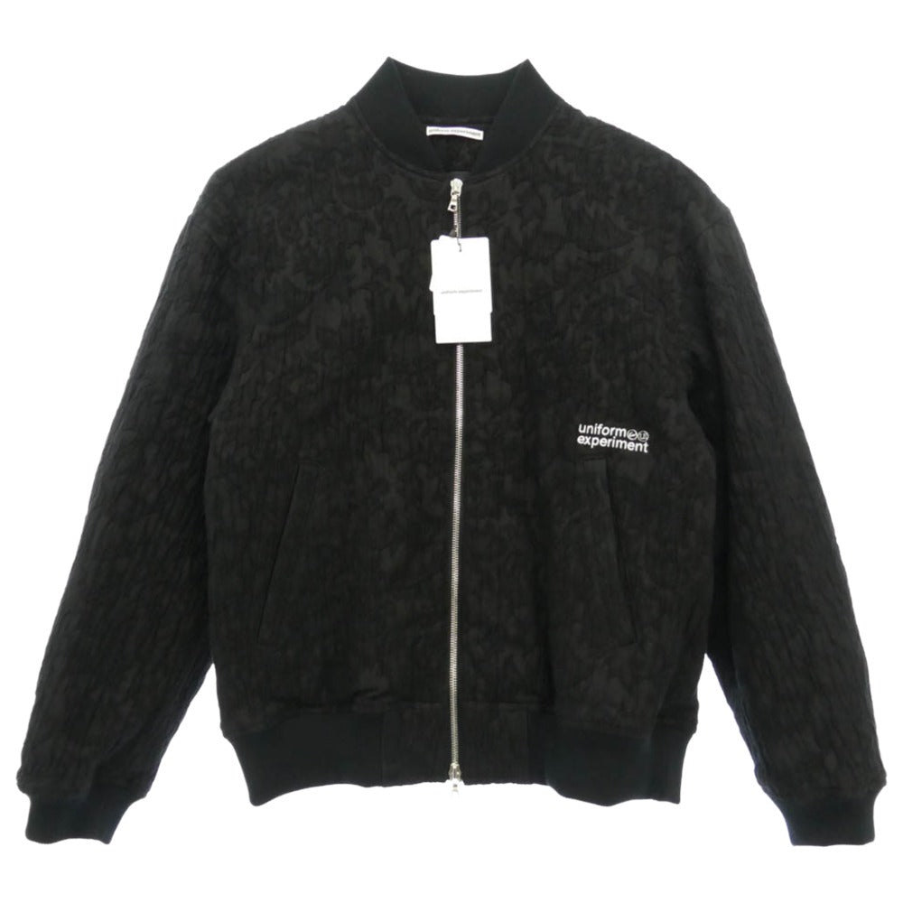 uniform experiment ユニフォームエクスペリメント 26SS UE-260022 JACQUARD SHORT BLOUSON ボタニカル 総柄 ジャカード ショート フライトブルゾン ブラック系 2【新古品】【未使用】【中古】