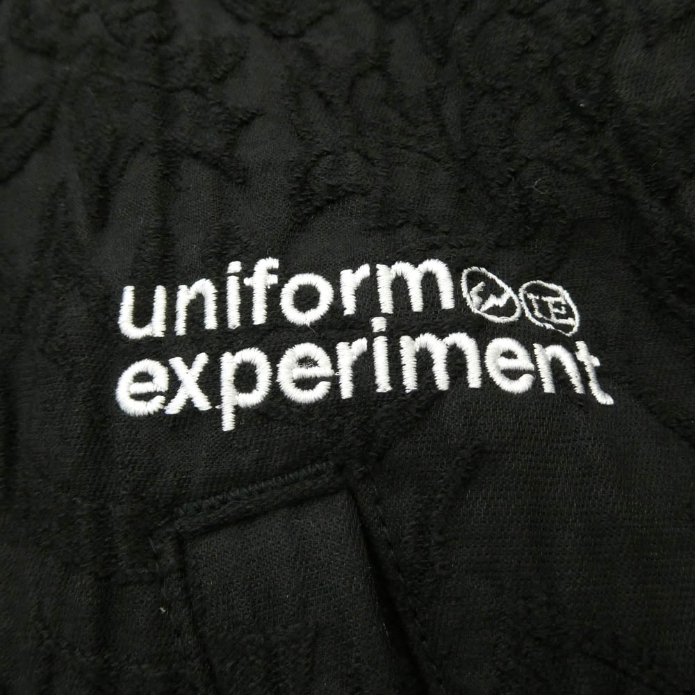 uniform experiment ユニフォームエクスペリメント 26SS UE-260022 JACQUARD SHORT BLOUSON ボタニカル 総柄 ジャカード ショート フライトブルゾン ブラック系 2【新古品】【未使用】【中古】