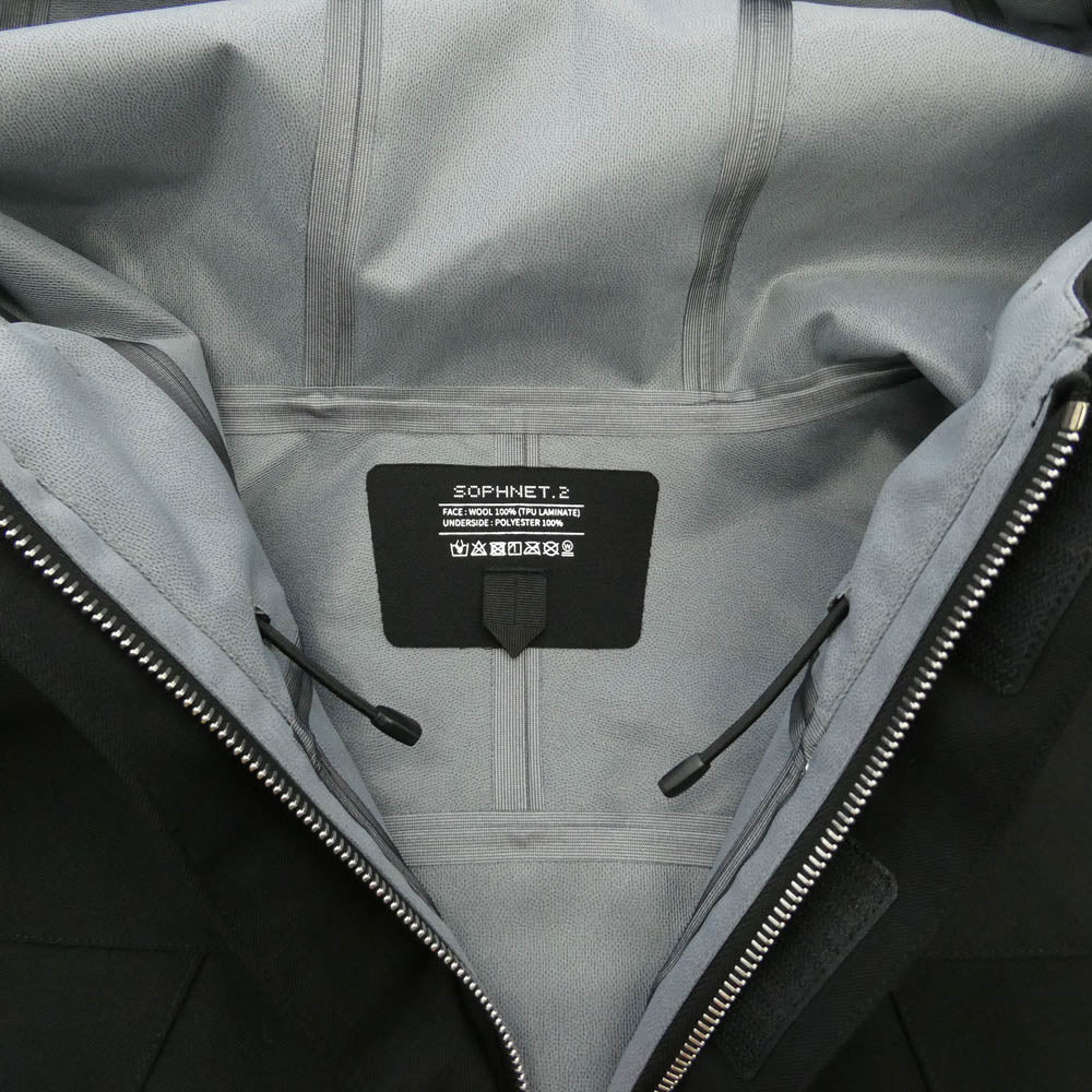 SOPHNET. ソフネット 25AW SPNT-252014 3LAYER WOOL MOUNTAIN JACKET トリプルレイヤー ウール ダブルジップ マウンテンジャケット ブラック系 2【新古品】【未使用】【中古】