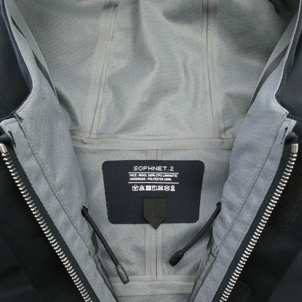 SOPHNET. ソフネット 25AW SPNT-252014 3LAYER WOOL MOUNTAIN JACKET トリプルレイヤー ウール ダブルジップ マウンテンジャケット ネイビー ネイビー系 2【新古品】【未使用】【中古】