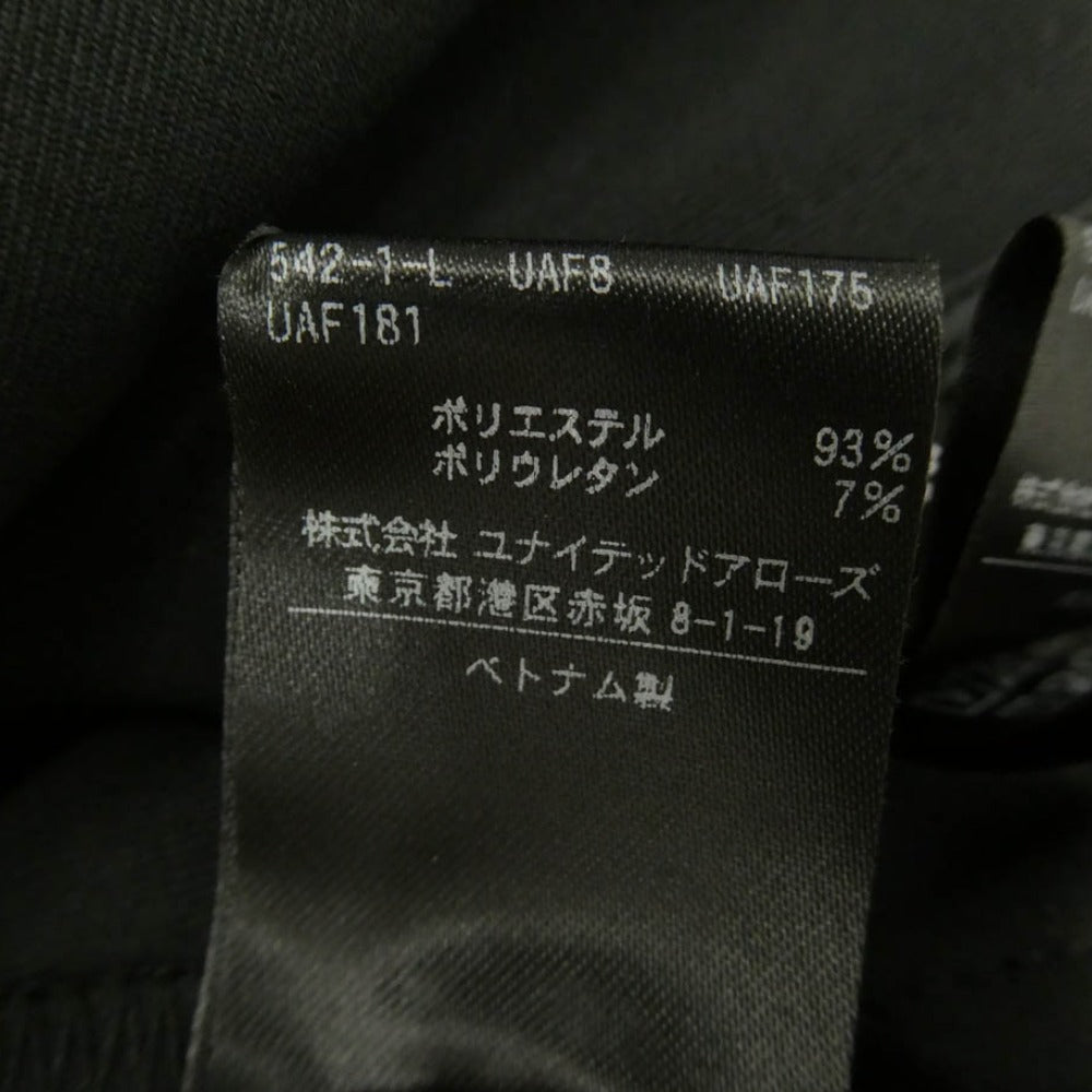 UNITED ARROWS ユナイテッドアローズ SPONGY ノーカラー パール ジャケット 3P セットアップ パンツ スラックス ブラック系 38【中古】