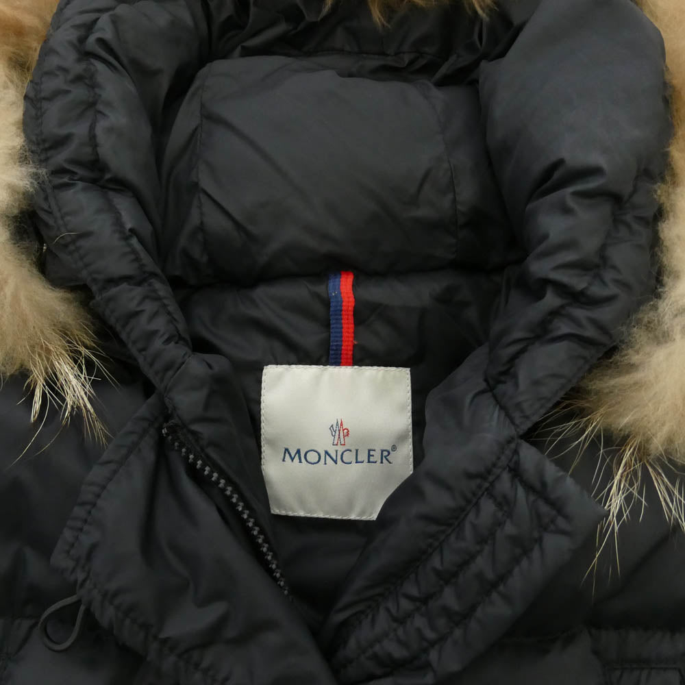 MONCLER モンクレール 49301 91 68959 MESSINA メッシーナ 着脱可能ファーフード付 ロング ダウン ジャケット ダウンコート ブラック系【中古】
