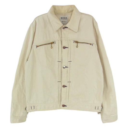Needles ニードルス デニム コットン 日本製 トラッカー ジャケット オフホワイト系 M【中古】