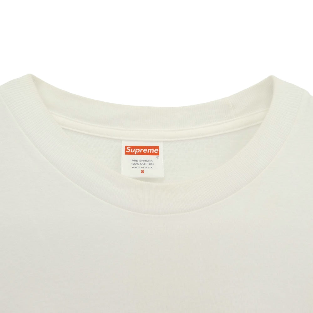 Supreme シュプリーム 18SS Ripple L/S Tee ロゴ プリント ロングスリーブ Tシャツ 長袖 カットソー ホワイト系 S【中古】
