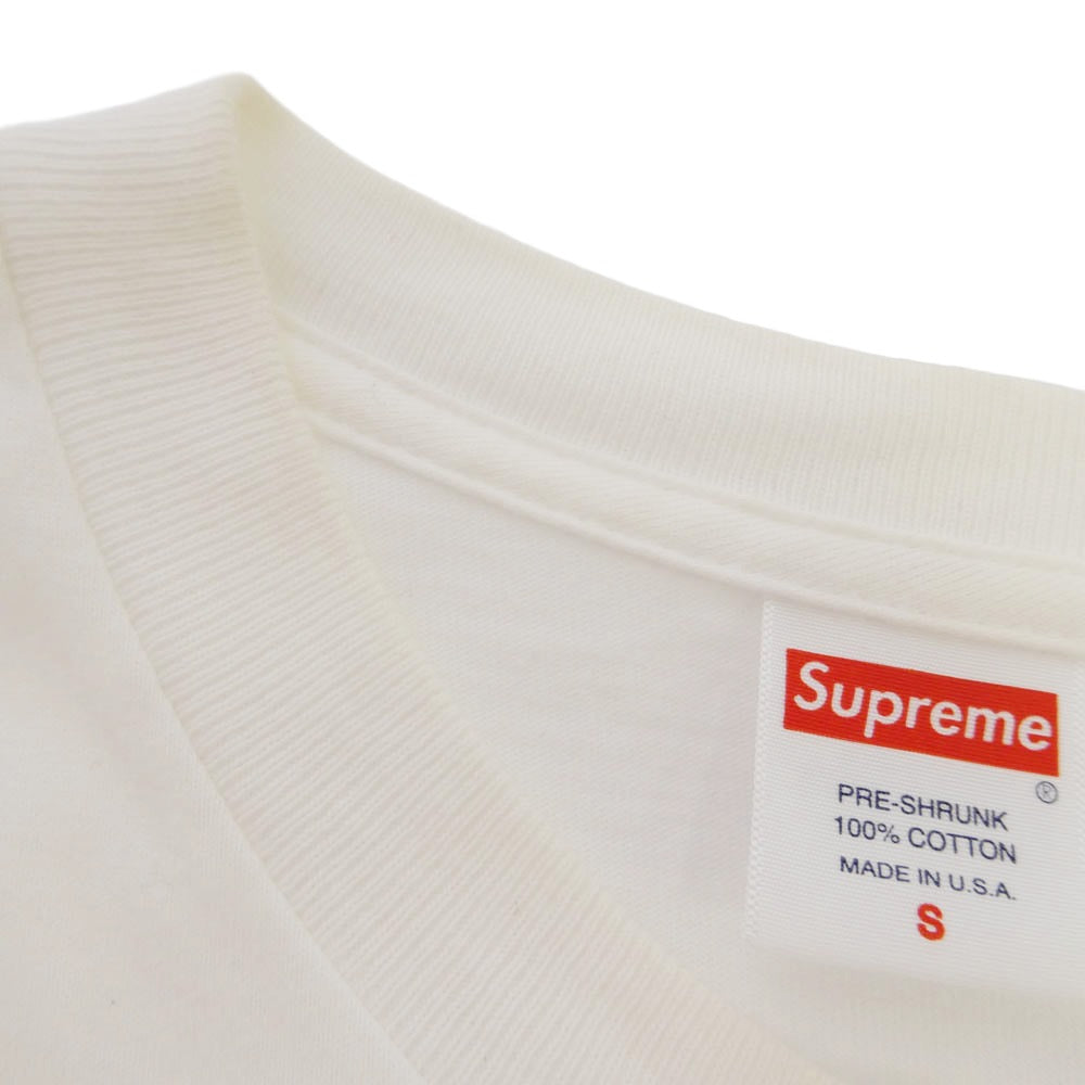 Supreme シュプリーム 18SS Ripple L/S Tee ロゴ プリント ロングスリーブ Tシャツ 長袖 カットソー ホワイト系 S【中古】