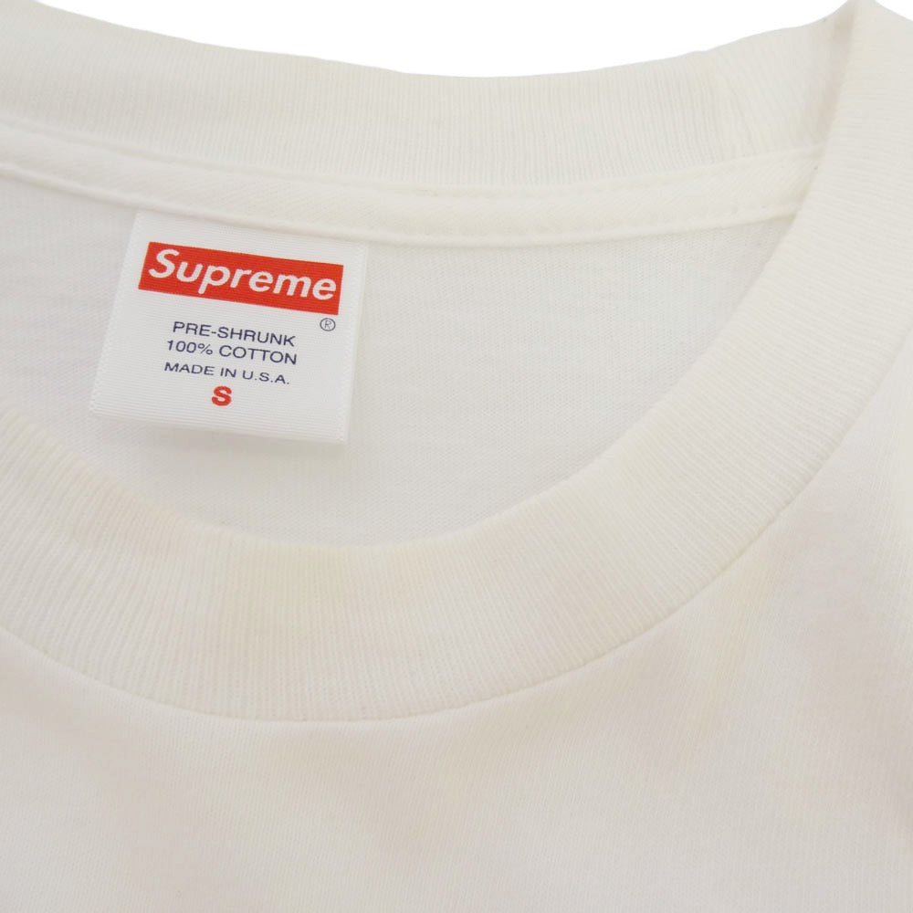 Supreme シュプリーム 18SS Ripple L/S Tee ロゴ プリント ロングスリーブ Tシャツ 長袖 カットソー ホワイト系 S【中古】