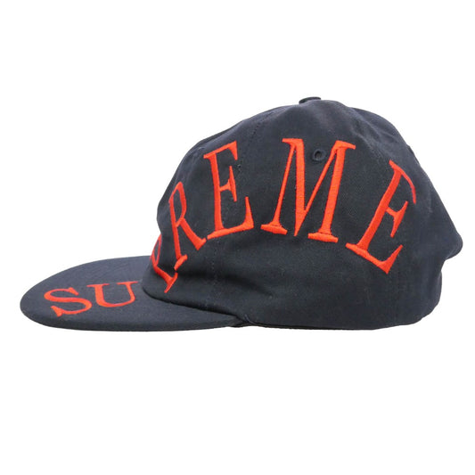 Supreme シュプリーム 18SS Side Arc 6-Panel サイドアーチロゴ 刺繍 キャップ 帽子 ネイビー系【中古】