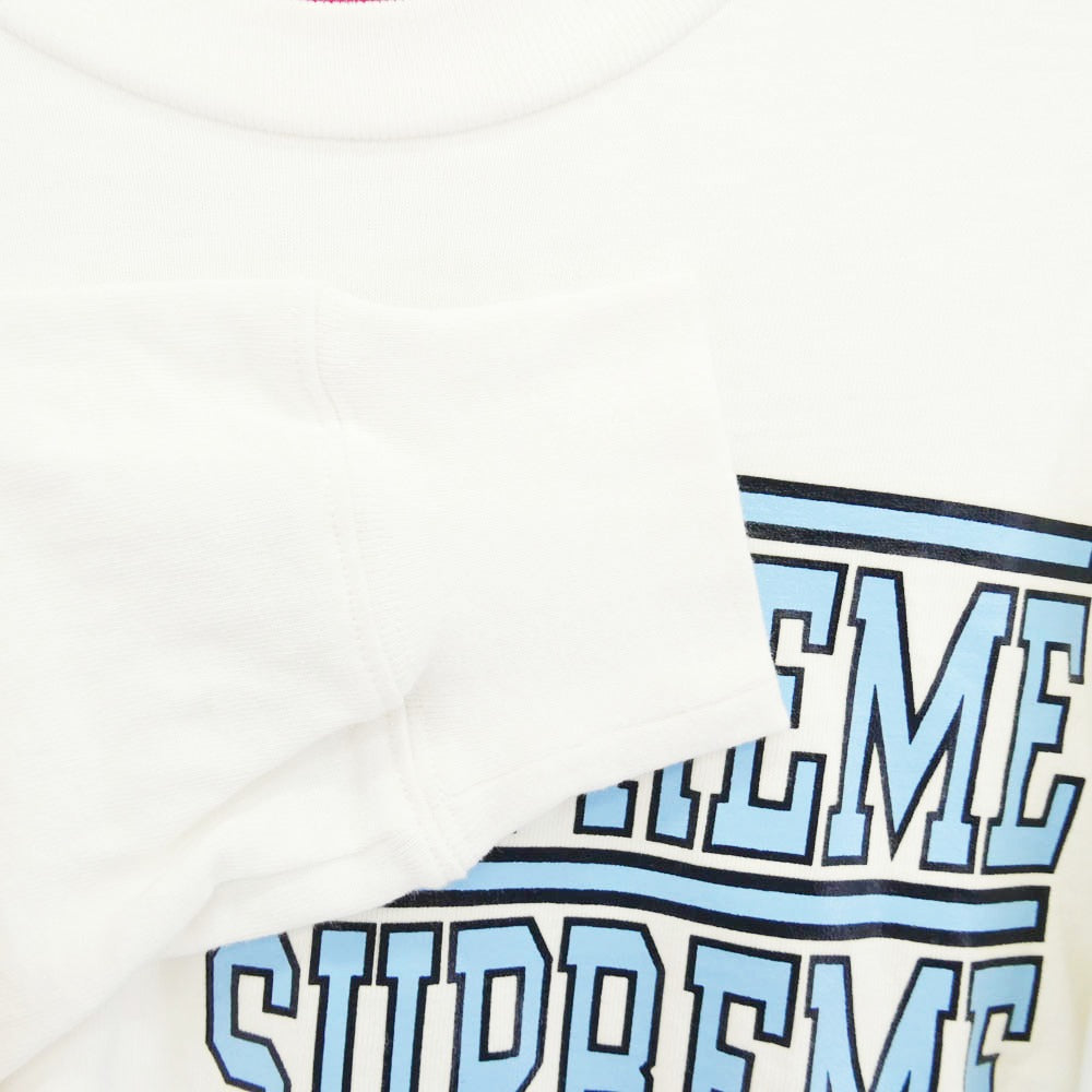 Supreme シュプリーム 18SS Stacked L/S Top ロゴ プリント ロングスリーブ Tシャツ 長袖 カットソー ホワイト系 S【中古】