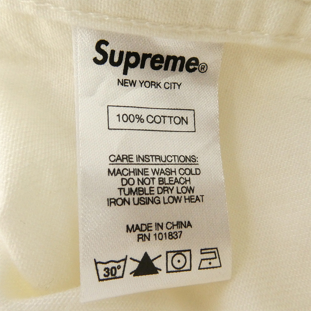 Supreme シュプリーム 17SS Hooded Shirt ロゴ コットン フーデッド 長袖 シャツ ホワイト系 S【中古】