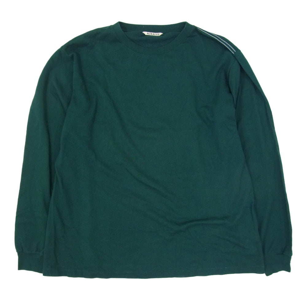 AURALEE オーラリー 23SS A23SP01CM COTTON MESH L/S TEE コットン メッシュ ロングスリーブ Tシャツ 長袖 カットソー グリーン系 3【中古】