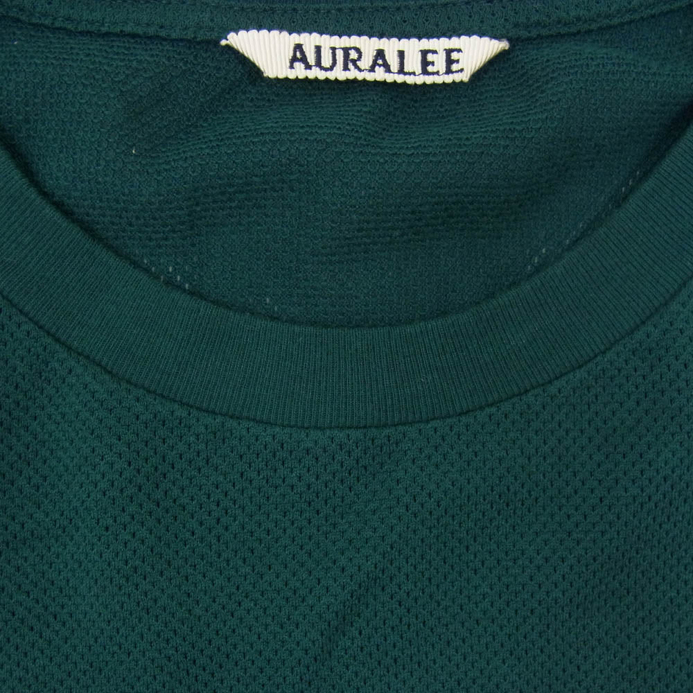 AURALEE オーラリー 23SS A23SP01CM COTTON MESH L/S TEE コットン メッシュ ロングスリーブ Tシャツ 長袖 カットソー グリーン系 3【中古】