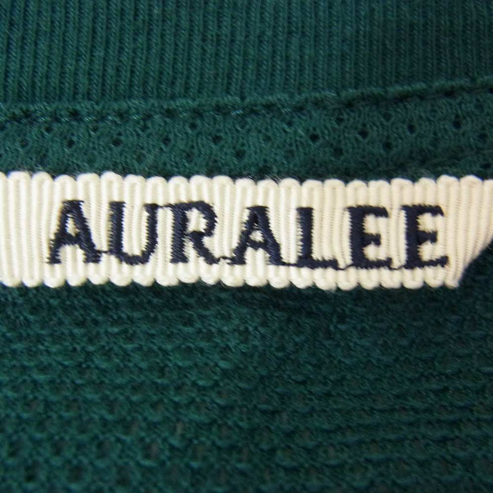 AURALEE オーラリー 23SS A23SP01CM COTTON MESH L/S TEE コットン メッシュ ロングスリーブ Tシャツ 長袖 カットソー グリーン系 3【中古】