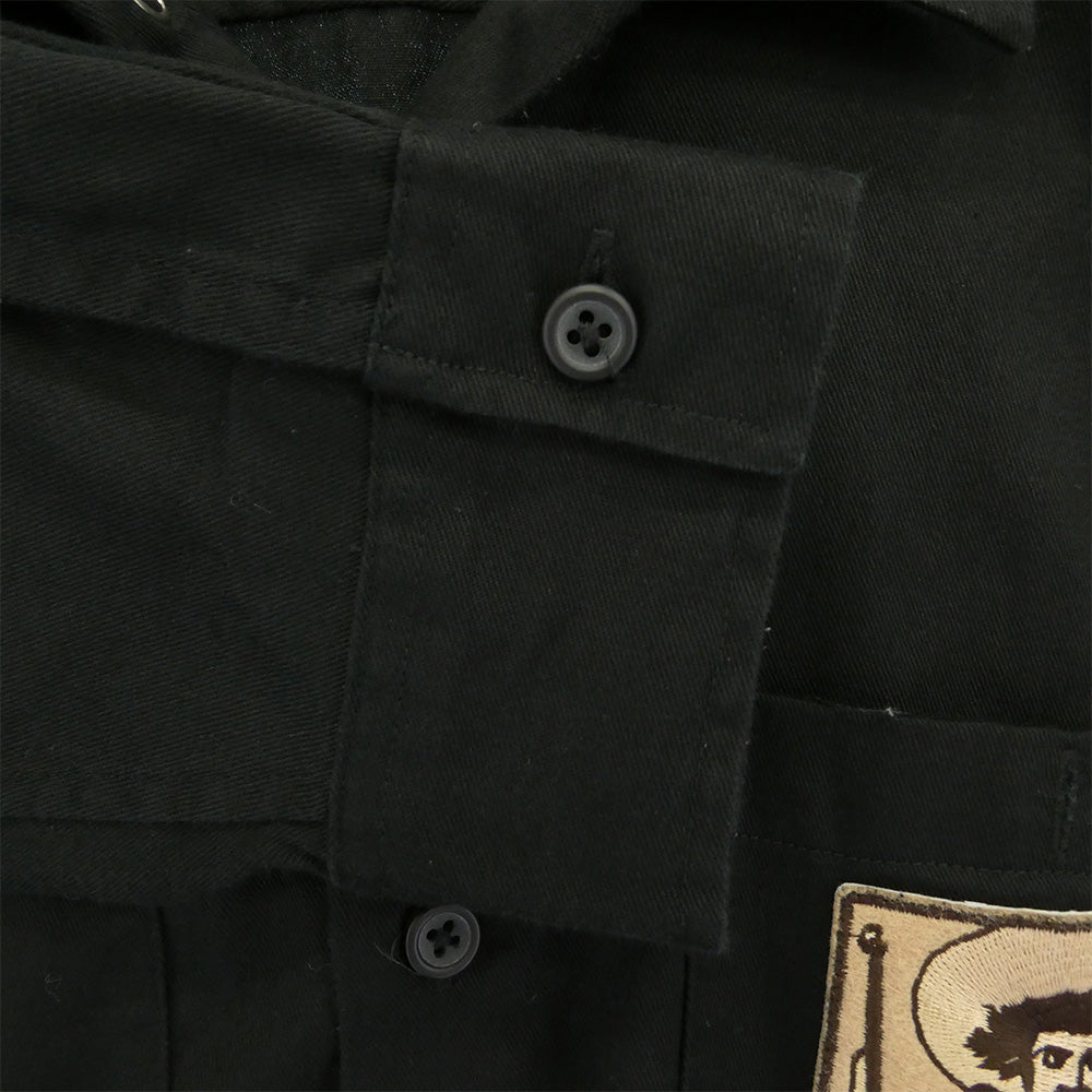 Supreme シュプリーム 18SS zapata work shirt ザパタ グラフィック パッチ 長袖 ワーク シャツ ブラック系 M【中古】