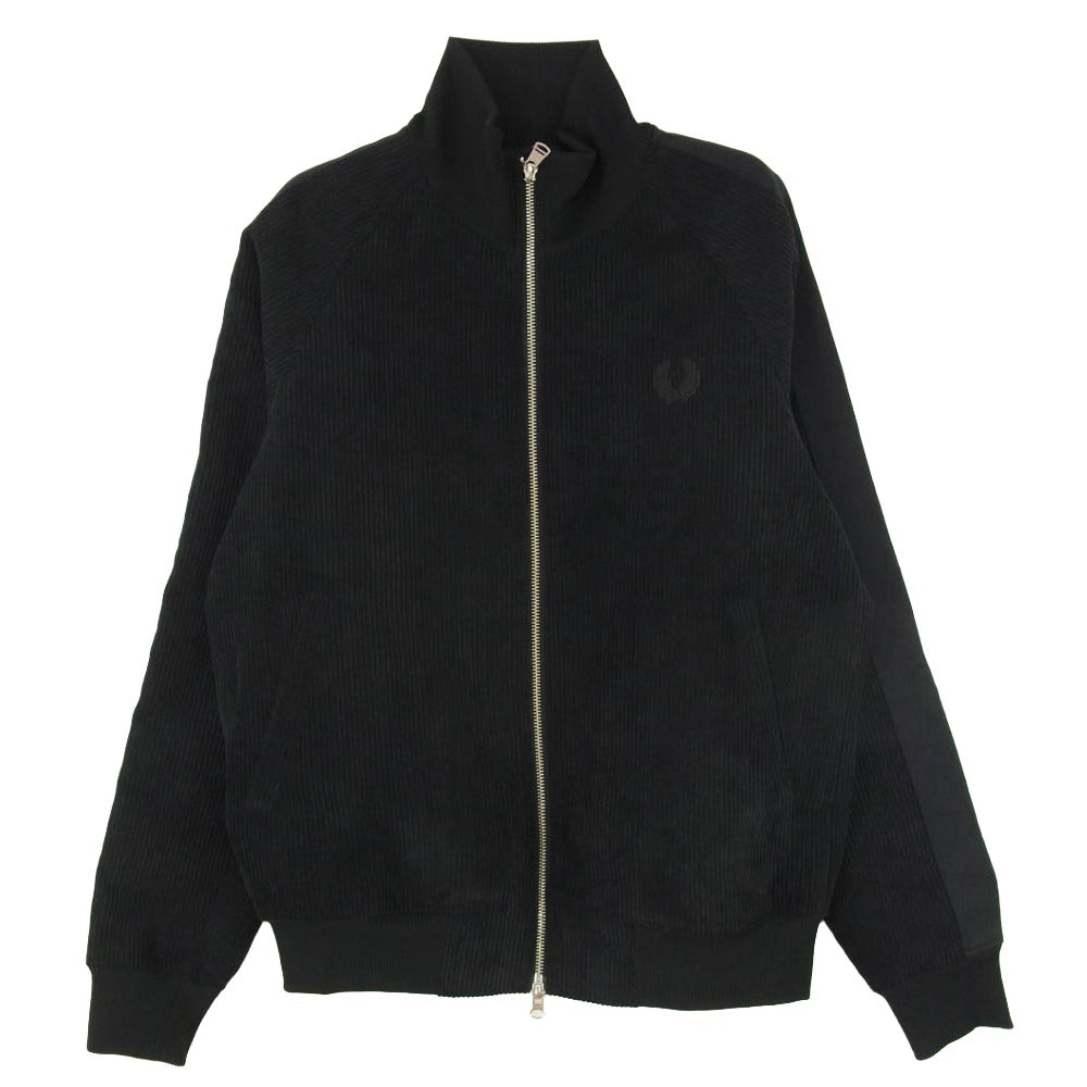 FRED PERRY フレッドペリー F2588 Corduroy Track Jacket コーデュロイ サイドライン トラック ジャケット ブラック系 S【中古】