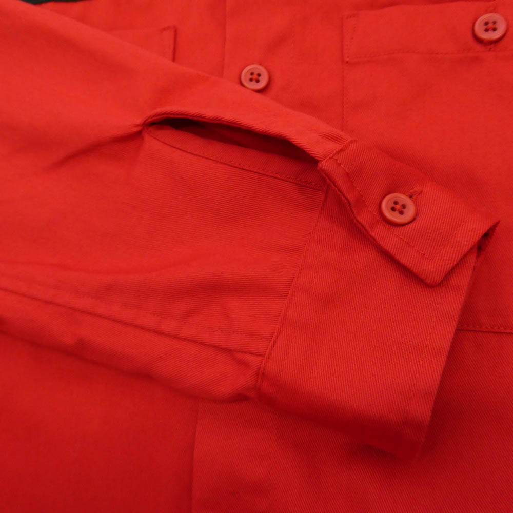 Supreme シュプリーム 17AW Color Blocked Work Shirt カラー ブロック ロゴ 総柄 プリント ワーク 長袖 シャツ レッド系 S【中古】