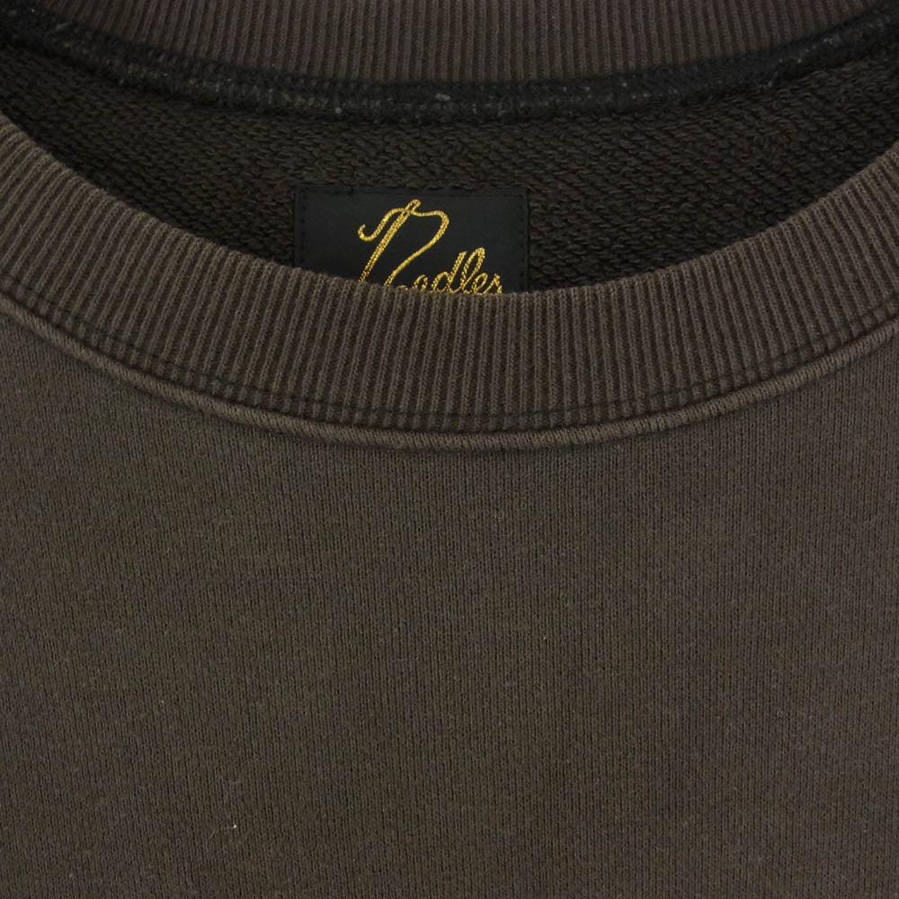Needles ニードルス 19AW FK219 CREW NECK SWEAT Papillon print パピオン プリント プルオーバー スウェット グリーン系 S【中古】