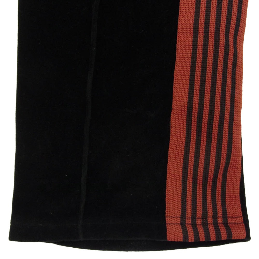 Needles ニードルス 19AW FK198 Narrow Track Pant ベロア サイドライン トラック ロング パンツ ジャージ イージーパンツ ブラック系 S【中古】