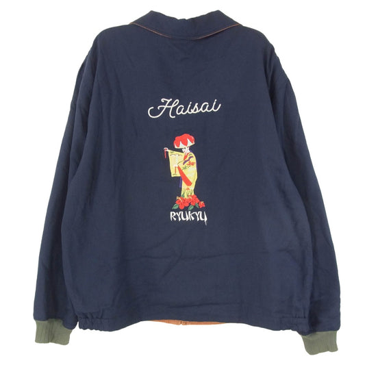 ナイトクラブ NK19-J005 N Okinawa Souvenir Jacket スーベニア リバーシブル 刺繡 ジャケット スカジャン ネイビー系 40【中古】