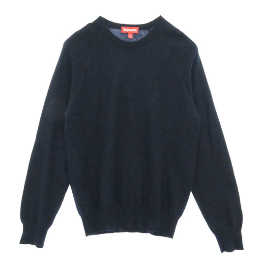 Supreme シュプリーム 17AW Cashmere Sweater カシミア クルーネック セーター ニット ネイビー系 S【中古】