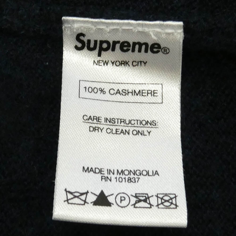 Supreme シュプリーム 17AW Cashmere Sweater カシミア クルーネック セーター ニット ネイビー系 S【中古】